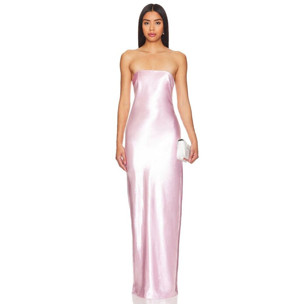 Lovers + Friends Blush Satin Strapless Maxi Dress